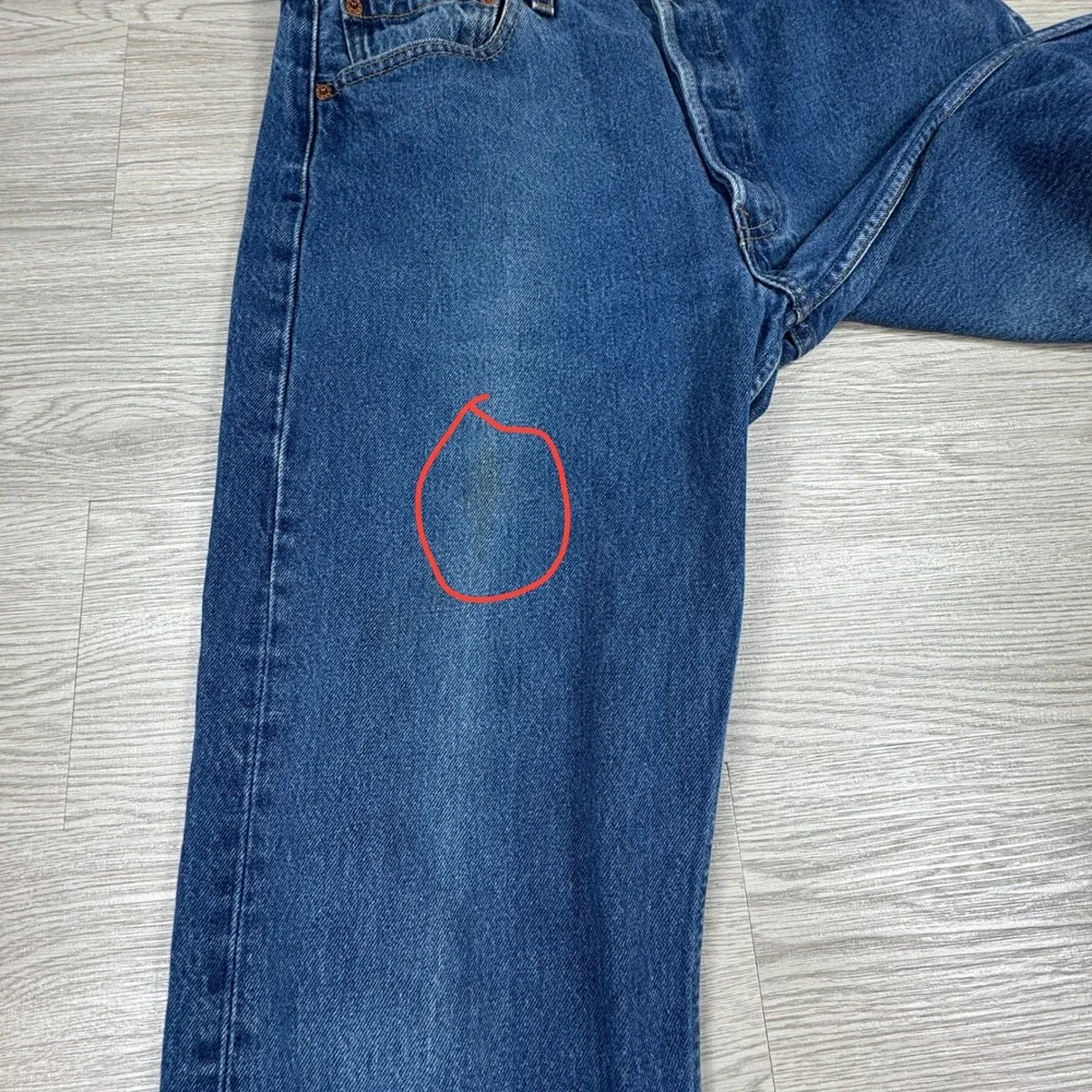 Levis Mens Jeans 501 Straight Leg Blue 32x34 Button Fly Denim Workwear